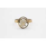 9ct Gold opal modernist design ring size O 1.7g