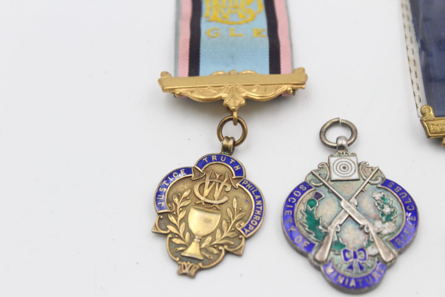 4 x Vintage Hallmarked .925 STERLING SILVER Medals / Jewels Inc R.A.O.B (88g) - Bild 2 aus 7