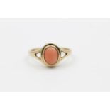 9ct gold coral ring size O 2.3g