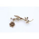 gold seed pearl brooch 3.7g