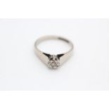 9ct white gold diamond solitaire ring size N 2.8g