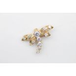 14ct Gold gemstone dragonfly brooch & pendant 2g