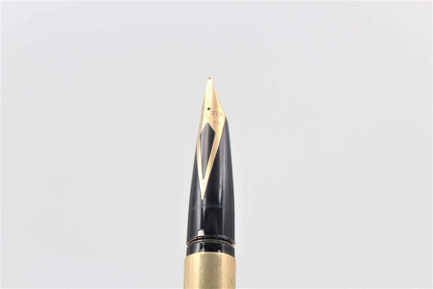 Vintage SHEAFFER Imperial Rolled Gold FOUNTAIN PEN w/ 14ct Gold Nib WRITING 24g - Image 2 of 4