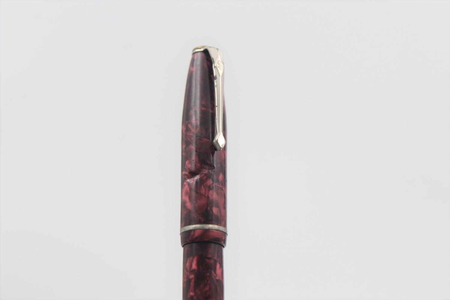 Vintage CONWAY STEWART 75 Red FOUNTAIN PEN w/ 14ct Gold Nib WRITING - Image 4 of 4