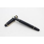 MONTBLANC Meisterstuck Black FOUNTAIN PEN w/ 14ct White Gold Nib WRITING