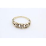 9ct gold diamond set heart design ring size Q 2.3g