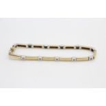9ct gold bicolour diamond link bracelet 6.8g