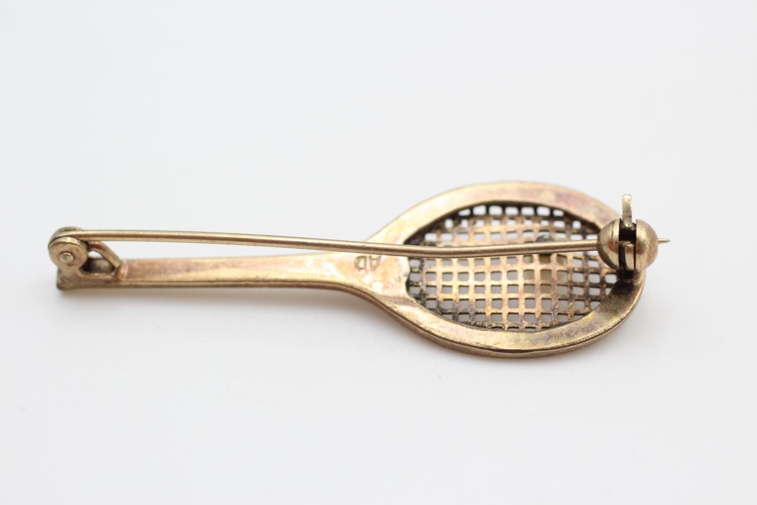 9ct gold tennis racket brooch 3.3g - Bild 4 aus 5