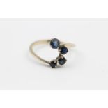 9ct gold sapphire graduating twist dress ring size I 1.4g