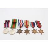 6 x WW2 Medals w/ Original Ribbons Inc Burma, France & Germany, Africa Star Etc