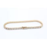 14ct gold gemstone tennis link bracelet 8.4g