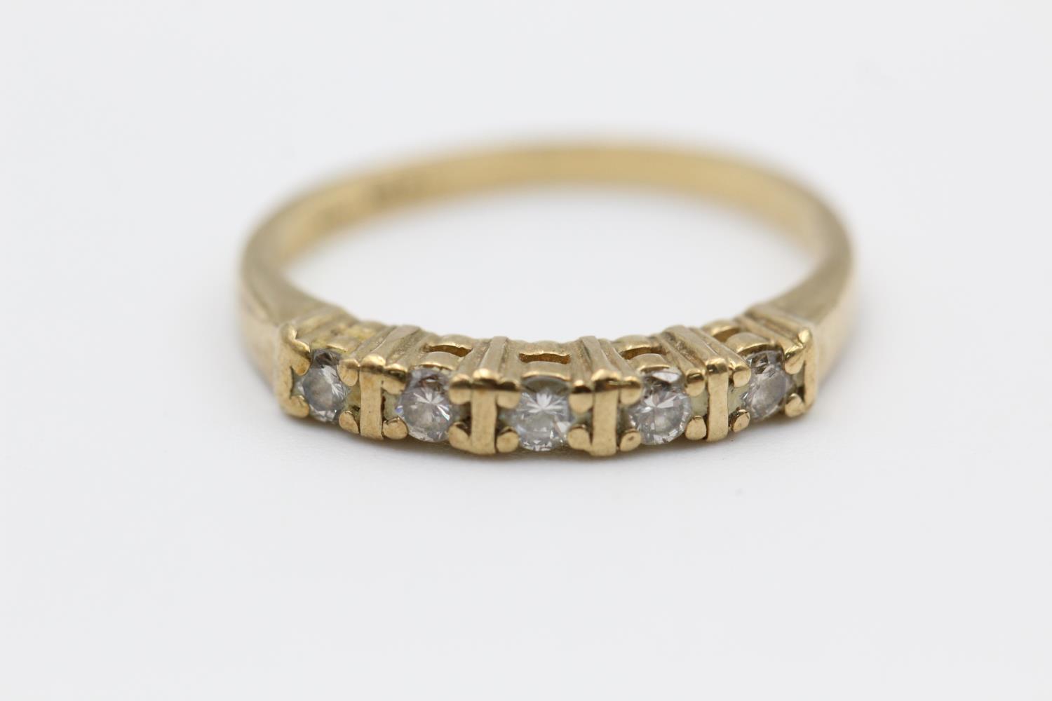 9ct gold five stone diamond ring size I 1.7g