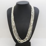 14ct clasp pearl multi-strand pearl necklace 45g