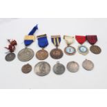 12 x Assorted MILITARY Related Medals Inc .925 Sterling Silver, West Yorkshire