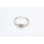 9ct white gold diamond trilogy bypass ring size K 1.5g