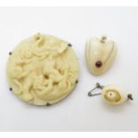Selection of carved Victorian ivory