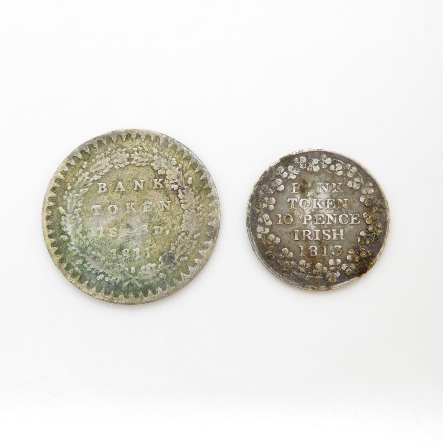 Bank tokens 1811 and Irish 1813