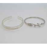 2x silver bangles