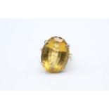 vintage 9ct gold citrine cocktail ring size N