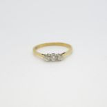 18ct three stone diamond ring size L