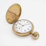 Full Hunter pocket watch gold plated Waltham USA - fully working