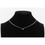 9ct gold diamond & sapphire static pendant necklace