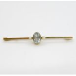 9ct gold and aquamarine brooch 2.9g