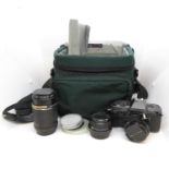 Pentax P30 camera with lens and bag