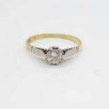 18ct platinum solitaire ring approx .5ct fine stone size M