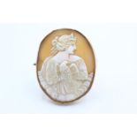 9ct gold frame shell cameo brooch