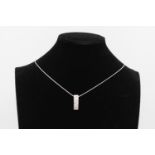 9ct gold diamond curved bar pendant necklace