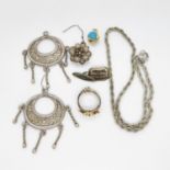 Selection of whit metal jewellery