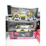 3x 1/18 model cars Renault Megane Trophy 2006, Renault Maxi Megane and one other