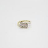 Antique 18ct two stone diamond ring each stone approx .3ct 3.48g good diamonds size M