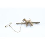 9ct gold antique dog brooch