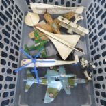 Box of Corgi and Dinky aeroplanes including Concorde and Sea King - good condition and also