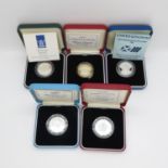 Royal Mint UK silver proof £200 1995 UN 1996 Games 1995 WWII 1996 Football and 1997 in original