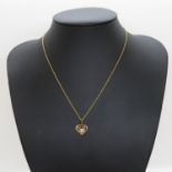 9ct gold pendant with chain 2.3g fully HM