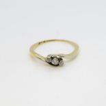 18ct three stone diamond ring size O