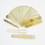 Selection of Victorian ivory and bone items