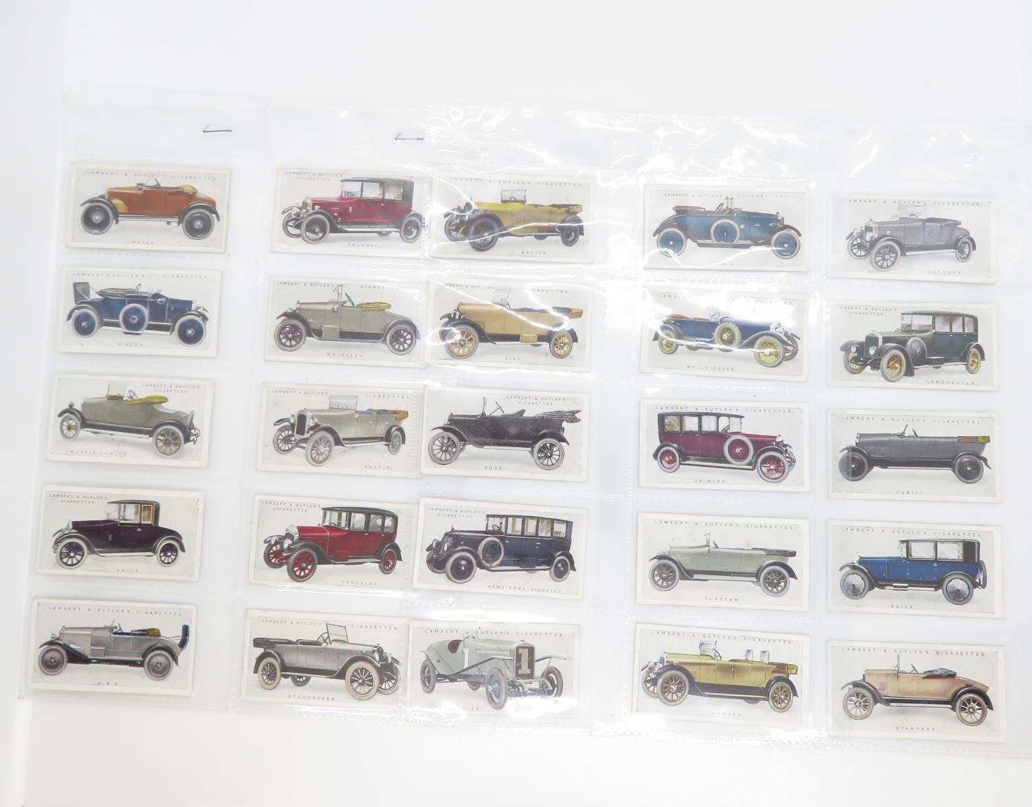 Cigarette cards by Lambert and Butler 1922 Motor Cars A series 25x good condition