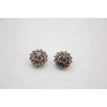 9ct gold diamond cluster clip on earrings