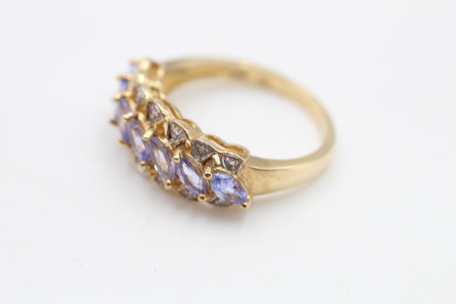 9ct Gold Tanzanite & Diamond Dress Ring (3.4g) Size P - Image 2 of 4