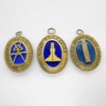 3x silver HM Masonic jewels
