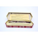 Vintage CONWAY STEWART 12 Burgundy FOUNTAIN PEN w/ 14ct Gold Nib WRITING Boxed