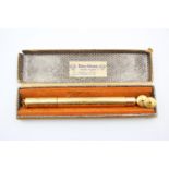 Vintage Rolled Gold Retractable Nib FOUNTAIN PEN w/ 14ct Gold Nib WRITING Boxed