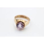 9ct Gold Vintage Amethyst Solitaire Dress Ring (3g) Size O