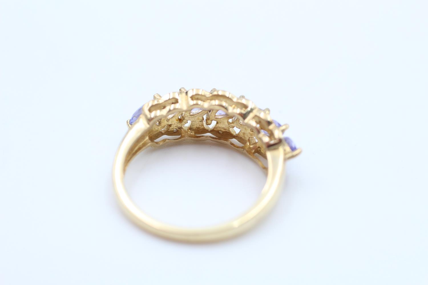 9ct Gold Tanzanite & Diamond Dress Ring (3.4g) Size P - Image 4 of 4
