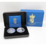 HM silver Diamond Jubilee 2x coin set with box and paperwork
