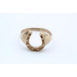 9ct Gold Vintage Lucky Horseshoe Ring (4.1g) Size Z